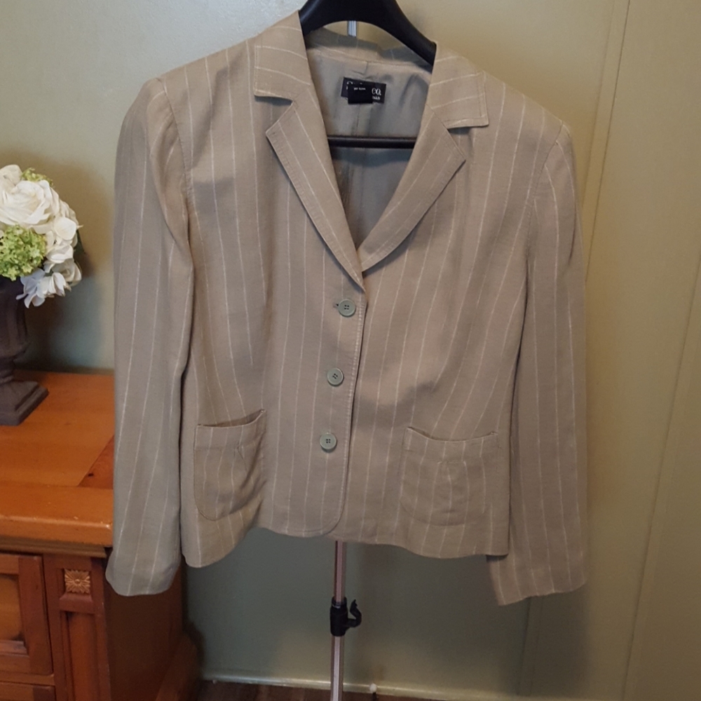 [3/$60] Woman's olive pinstripe blazer